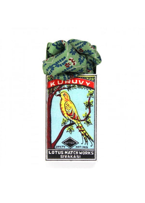 Mini Albertine Silk Scarf in Green from LES BELLES VAGABONDES at Edito Boutique