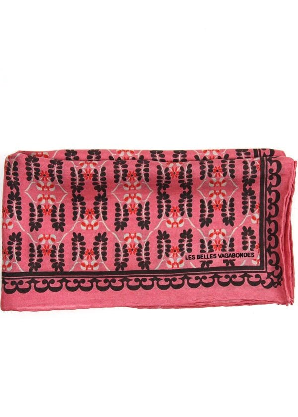 Mini Albertine Silk Scarf in Rose from LES BELLES VAGABONDES at Edito boutique