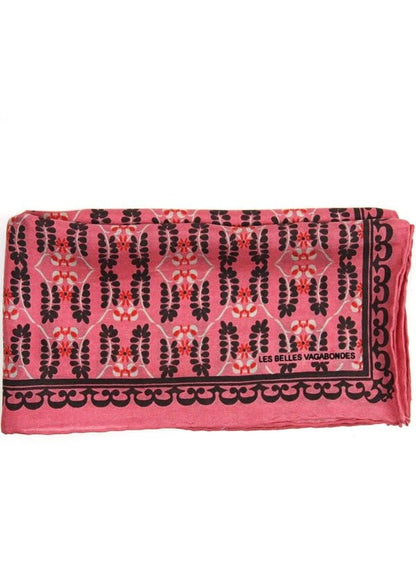 Mini Albertine Silk Scarf in Rose from LES BELLES VAGABONDES at Edito boutique
