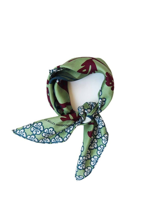 Mini Alice Silk Scarf in Almond from LES BELLES VAGABONDES at Edito Boutique