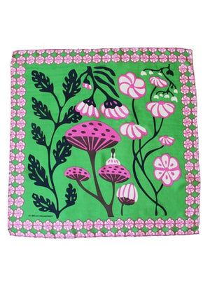 Mini Alice Silk Scarf in Green from LES BELLES VAGABONDES at Edito boutique