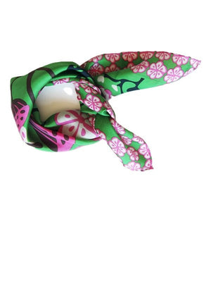Mini Alice Silk Scarf in Green from LES BELLES VAGABONDES at Edito boutique