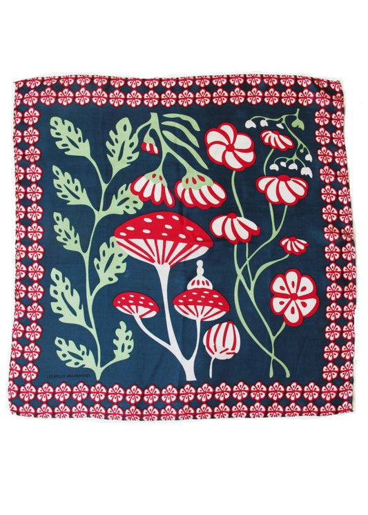 Mini Alice Silk Scarf in Navy from LES BELLES VAGABONDES at Edito Boutique