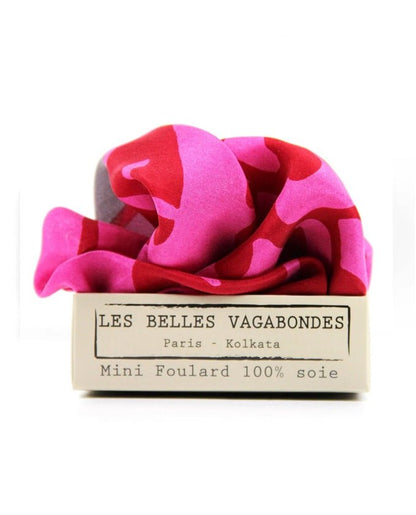Mini Arum Silk Scarf in Fushia from LES BELLES VAGABONDES at Edito boutique