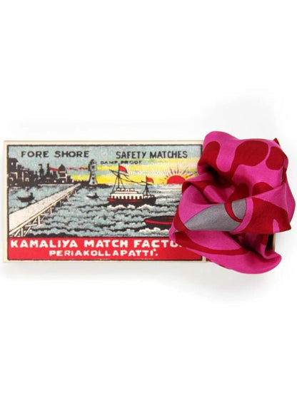 Mini Arum Silk Scarf in Fushia from LES BELLES VAGABONDES at Edito boutique