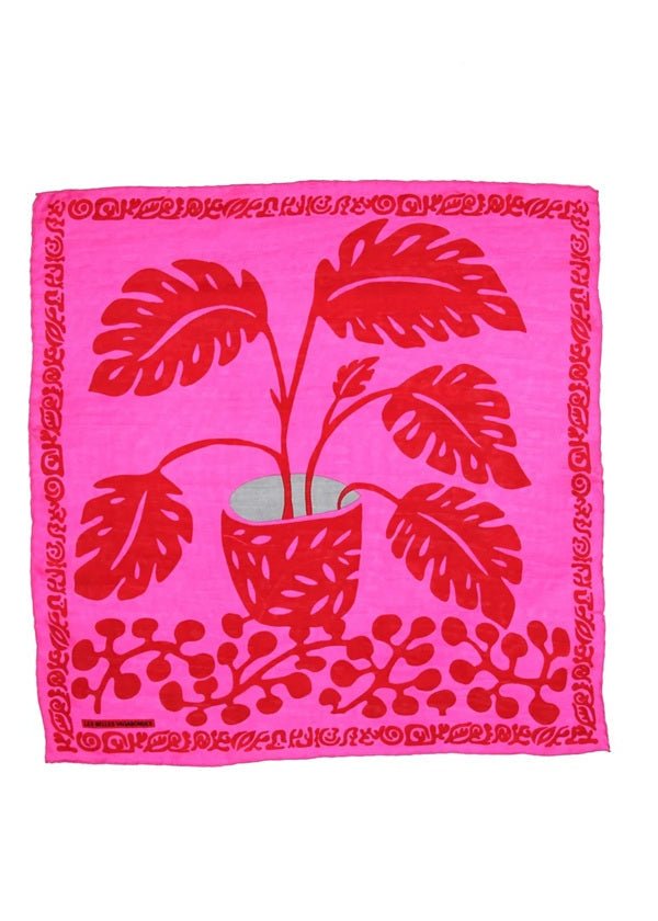 Mini Arum Silk Scarf in Fushia from LES BELLES VAGABONDES at Edito boutique