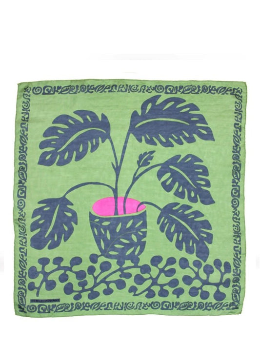 Mini Arum Silk Scarf in Khaki from LES BELLES VAGABONDES at Edito boutique