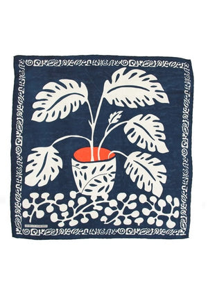 Mini Arum Silk Scarf in Marine from LES BELLES VAGABONDES at Edito boutique