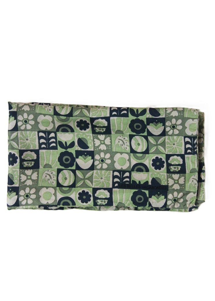 Mini Astrid Silk Scarf in Khaki from LES BELLES VAGABONDES at Edito boutique