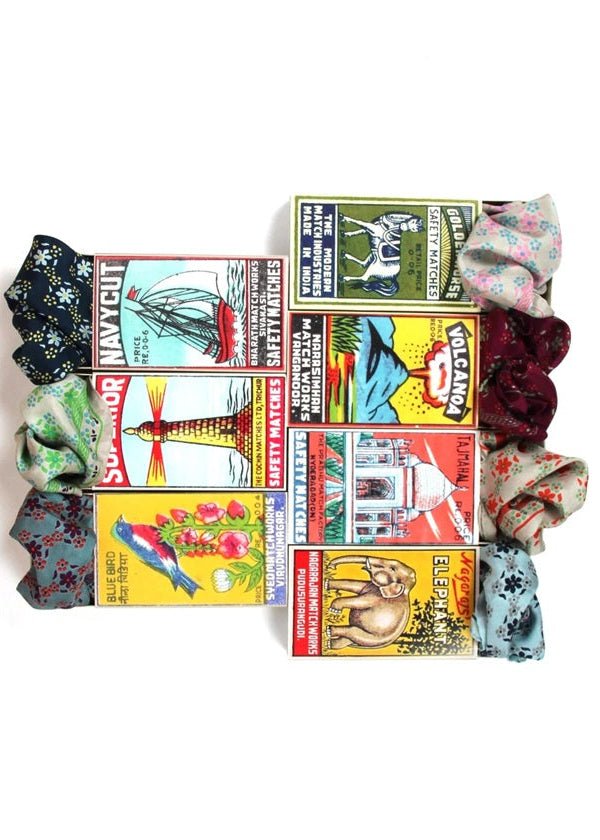 Mini Astrid Silk Scarf in Khaki from LES BELLES VAGABONDES at Edito boutique