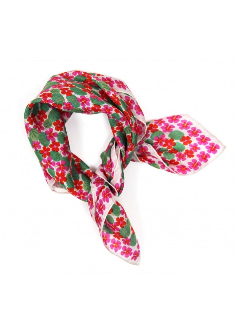 Mini Capucine Silk Scarf in Fuchsia from LES BELLES VAGABONDES at Edito Boutique