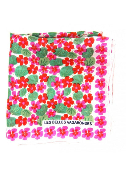 Mini Capucine Silk Scarf in Fuchsia from LES BELLES VAGABONDES at Edito Boutique