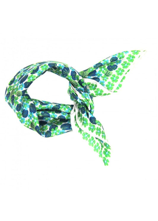 Mini Capucine Silk Scarf in Green from LES BELLES VAGABONDES at Edito Boutique