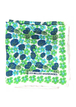 Mini Capucine Silk Scarf in Green from LES BELLES VAGABONDES at Edito Boutique