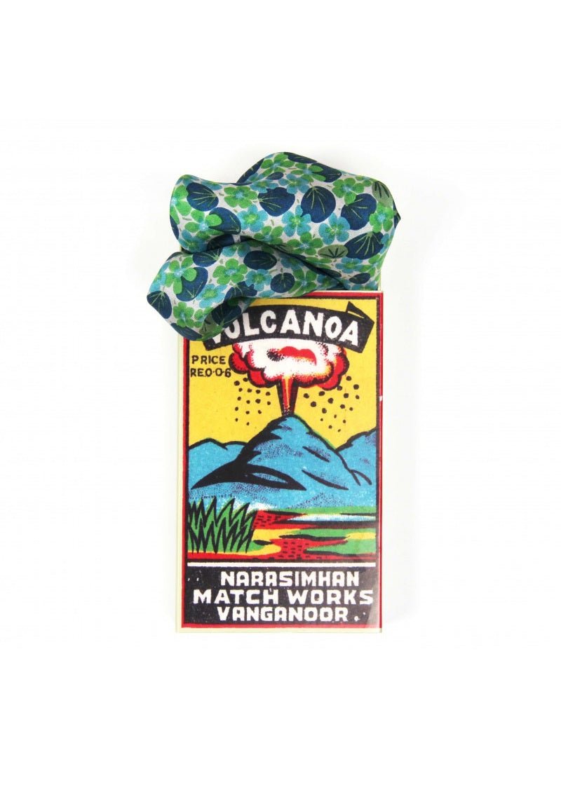 Mini Capucine Silk Scarf in Green from LES BELLES VAGABONDES at Edito Boutique