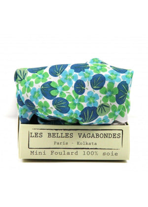 Mini Capucine Silk Scarf in Green from LES BELLES VAGABONDES at Edito Boutique