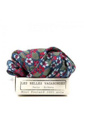 Mini Capucine Silk Scarf in Grey from LES BELLES VAGABONDES at Edito Boutique
