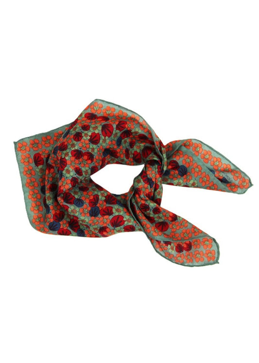Mini Capucine Silk Scarf in Khaki/Beige from LES BELLES VAGABONDES at Edito Boutique