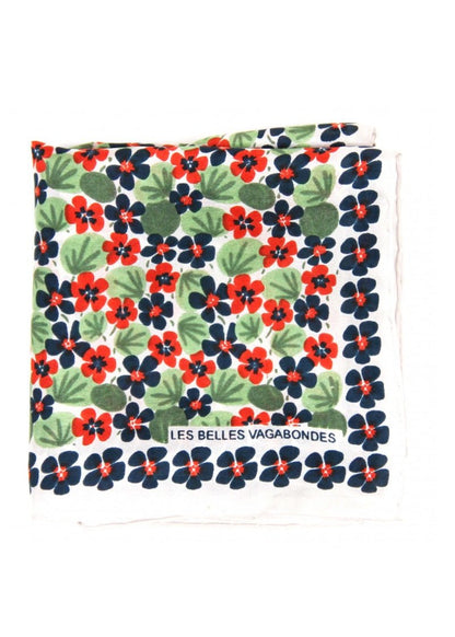 Mini Capucine Silk Scarf in Marine from LES BELLES VAGABONDES at Edito Boutique