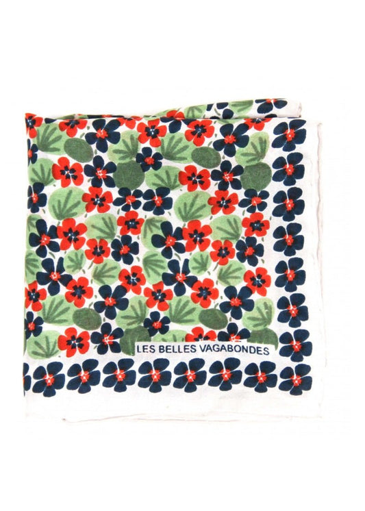 Mini Capucine Silk Scarf in Marine from LES BELLES VAGABONDES at Edito Boutique