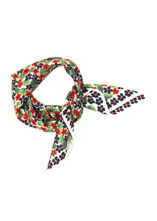 Mini Capucine Silk Scarf in Marine from LES BELLES VAGABONDES at Edito Boutique