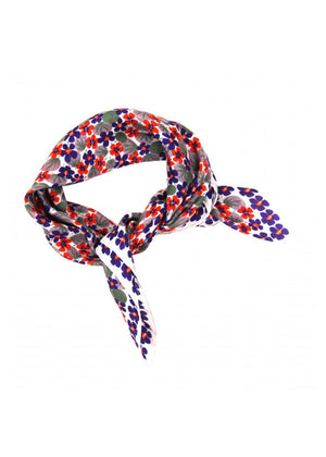 Mini Capucine Silk Scarf in Plum from LES BELLES VAGABONDES at Edito Boutique
