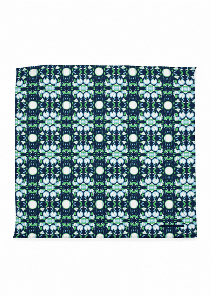 Mini Ephemere Silk Scarf in Navy/Green from LES BELLES VAGABONDES at Edito Boutique