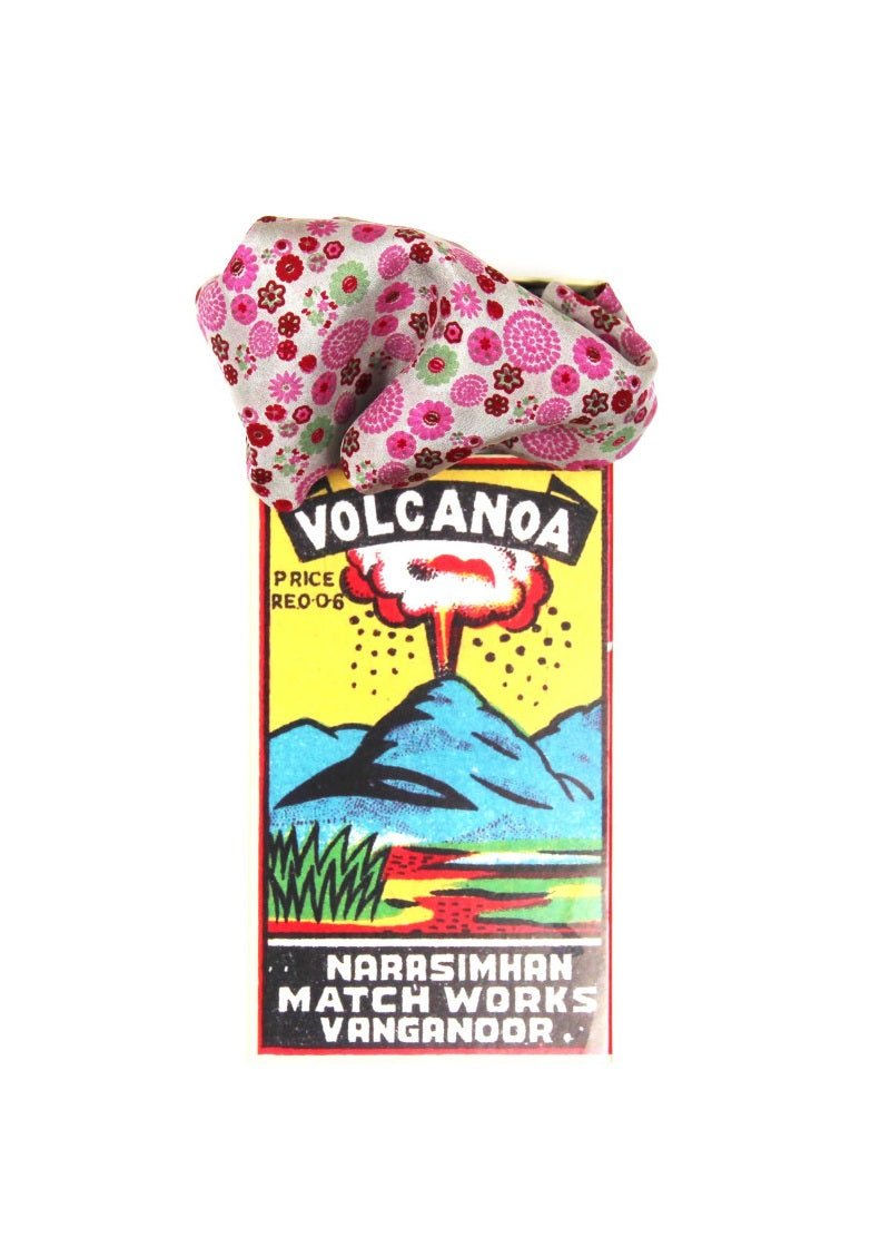 Mini Hanami Silk Scarf in Fuchsia from LES BELLES VAGABONDES at Edito Boutique