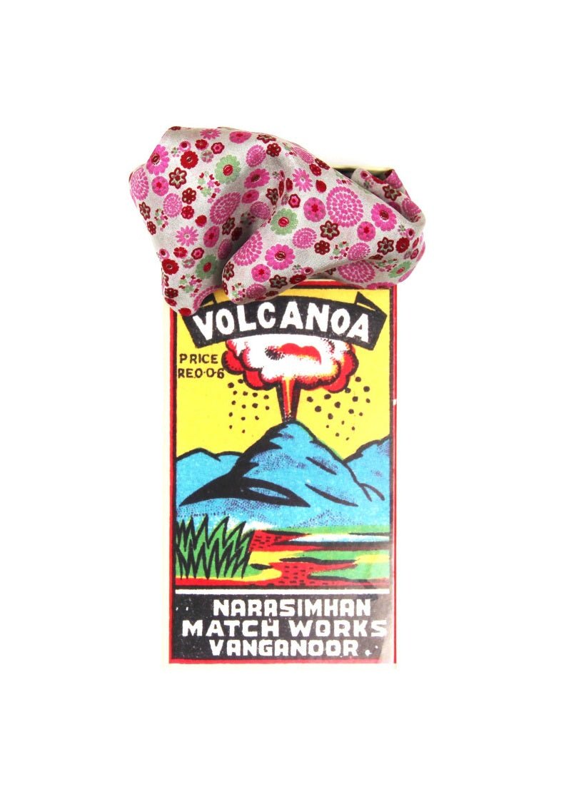 Mini Hanami Silk Scarf in Fuchsia from LES BELLES VAGABONDES at Edito Boutique