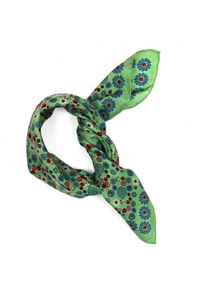 Mini Hanami Silk Scarf in Khaki from LES BELLES VAGABONDES at Edito Boutique