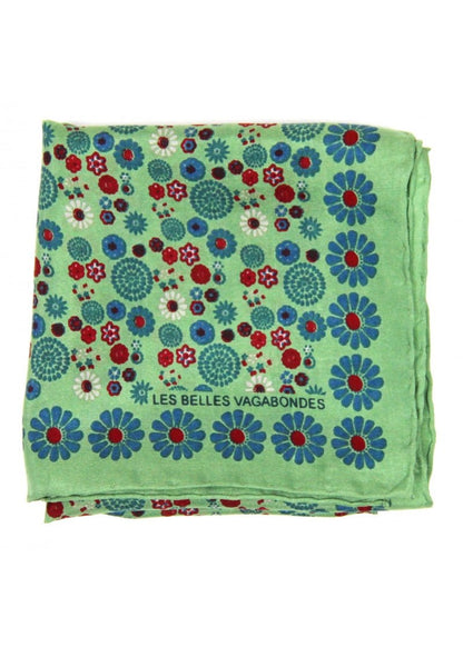 Mini Hanami Silk Scarf in Khaki from LES BELLES VAGABONDES at Edito Boutique