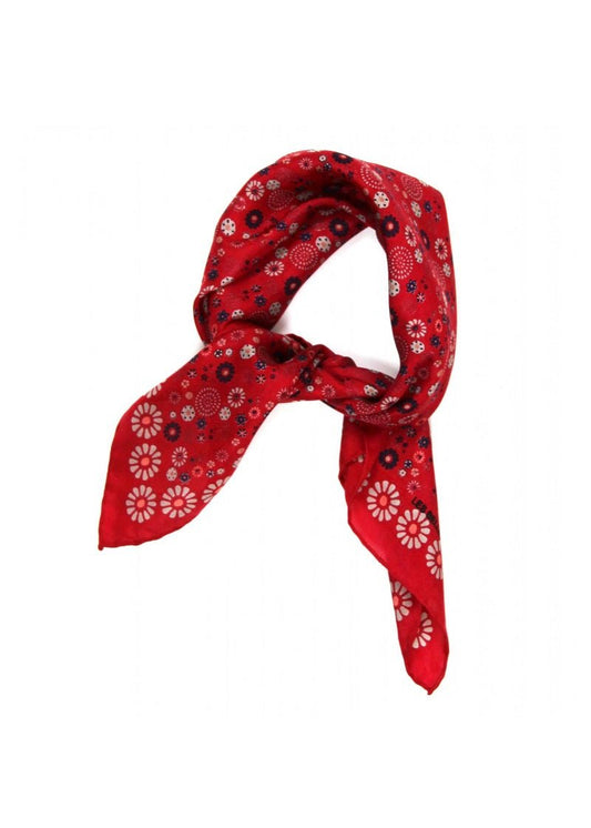 Mini Hanami Silk Scarf in Red from LES BELLES VAGABONDES at Edito Boutique