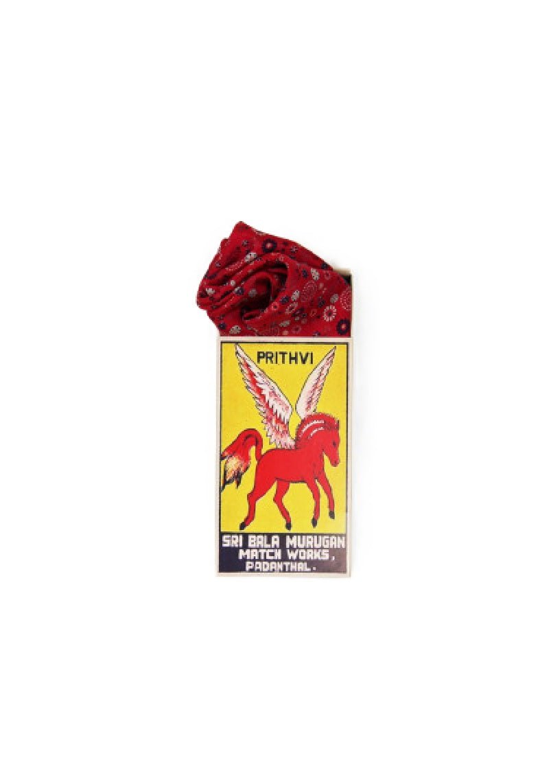Mini Hanami Silk Scarf in Red from LES BELLES VAGABONDES at Edito Boutique