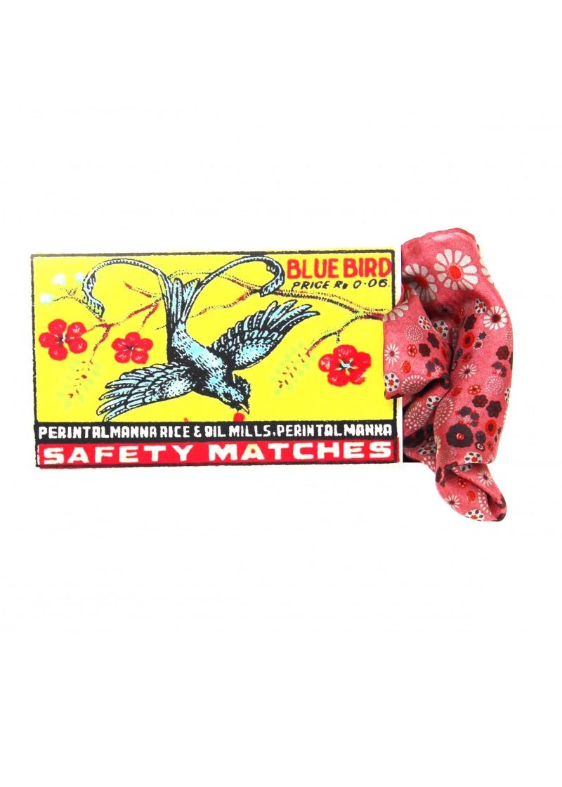 Mini Hanami Silk Scarf in Rose from LES BELLES VAGABONDES at Edito Boutique
