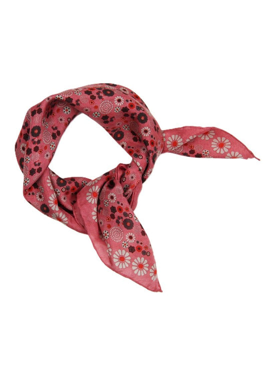 Mini Hanami Silk Scarf in Rose from LES BELLES VAGABONDES at Edito Boutique