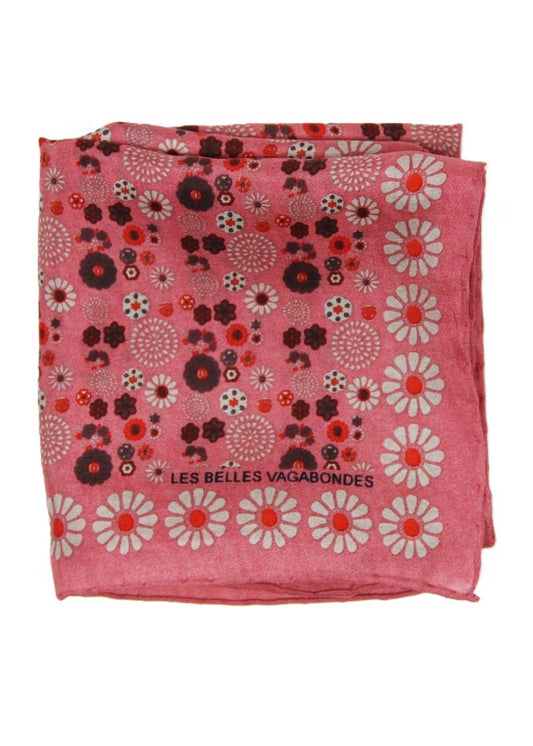 Mini Hanami Silk Scarf in Rose from LES BELLES VAGABONDES at Edito Boutique