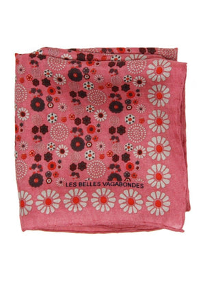 Mini Hanami Silk Scarf in Rose from LES BELLES VAGABONDES at Edito Boutique
