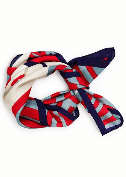 Mini Luna Park Silk Scarf in Plum from LES BELLES VAGABONDES at Edito Boutique