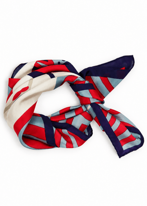 Mini Luna Park Silk Scarf in Plum from LES BELLES VAGABONDES at Edito Boutique
