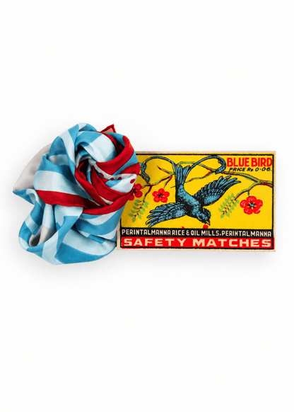 Mini Luna Park Silk Scarf in Turquoise from LES BELLES VAGABONDES at Edito Boutique