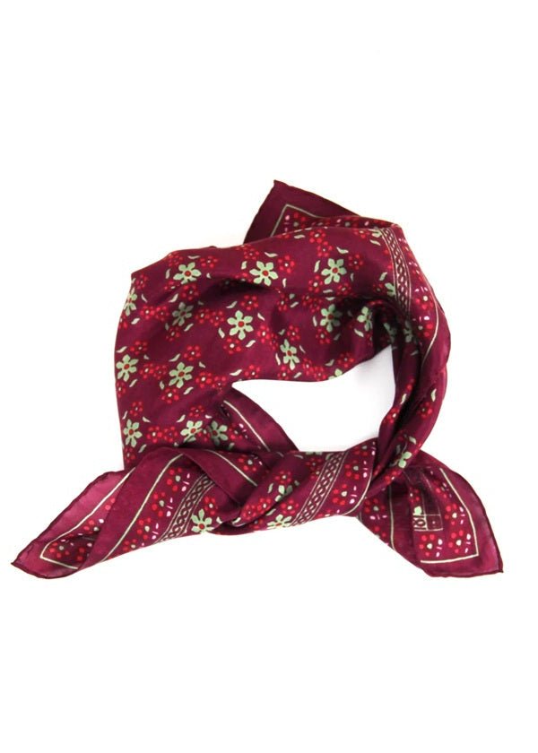 Mini Natasha Silk Scarf in Bordeaux from LES BELLES VAGABONDES at Edito boutique
