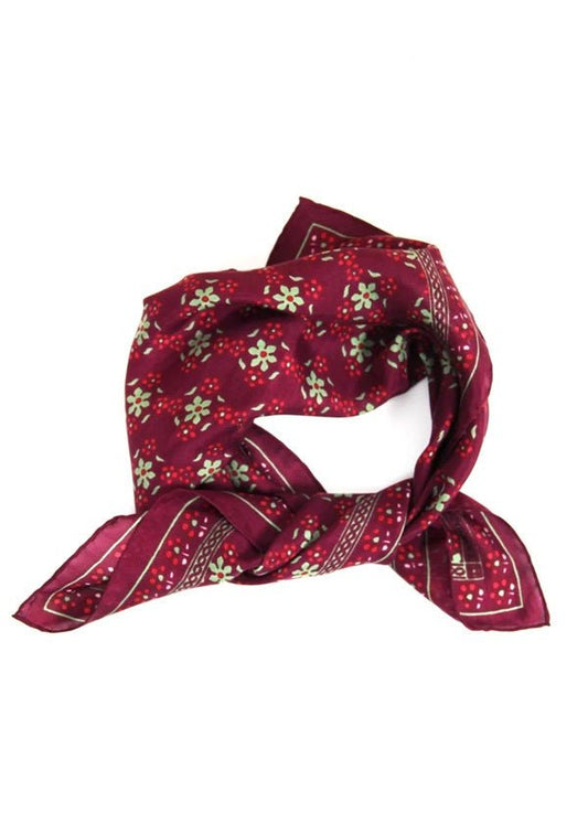 Mini Natasha Silk Scarf in Bordeaux from LES BELLES VAGABONDES at Edito boutique