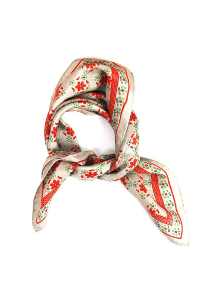Mini Natasha Silk Scarf in Coral from LES BELLES VAGABONDES at Edito boutique