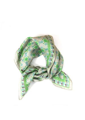 Mini Natasha Silk Scarf in Green from LES BELLES VAGABONDES at Edito boutique