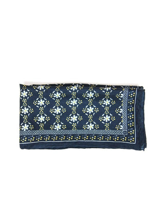 Mini Natasha Silk Scarf in Navy from LES BELLES VAGABONDES at Edito boutique