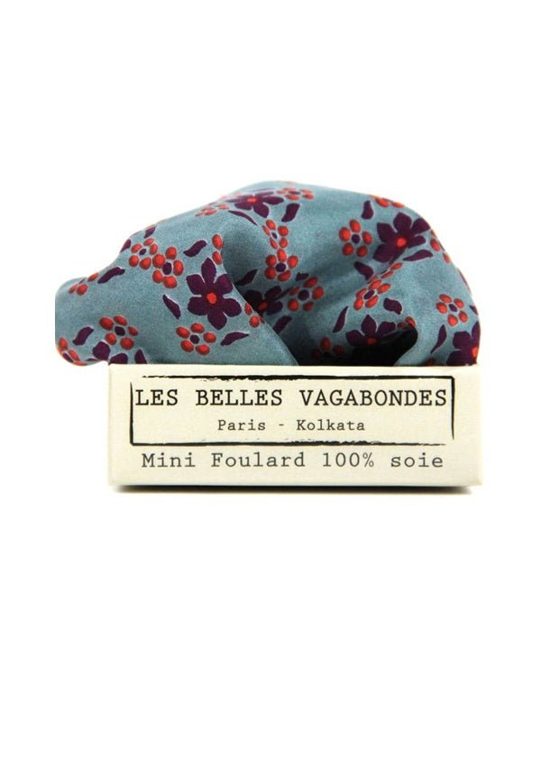 Mini Natasha Silk Scarf in Prune from LES BELLES VAGABONDES at Edito boutique
