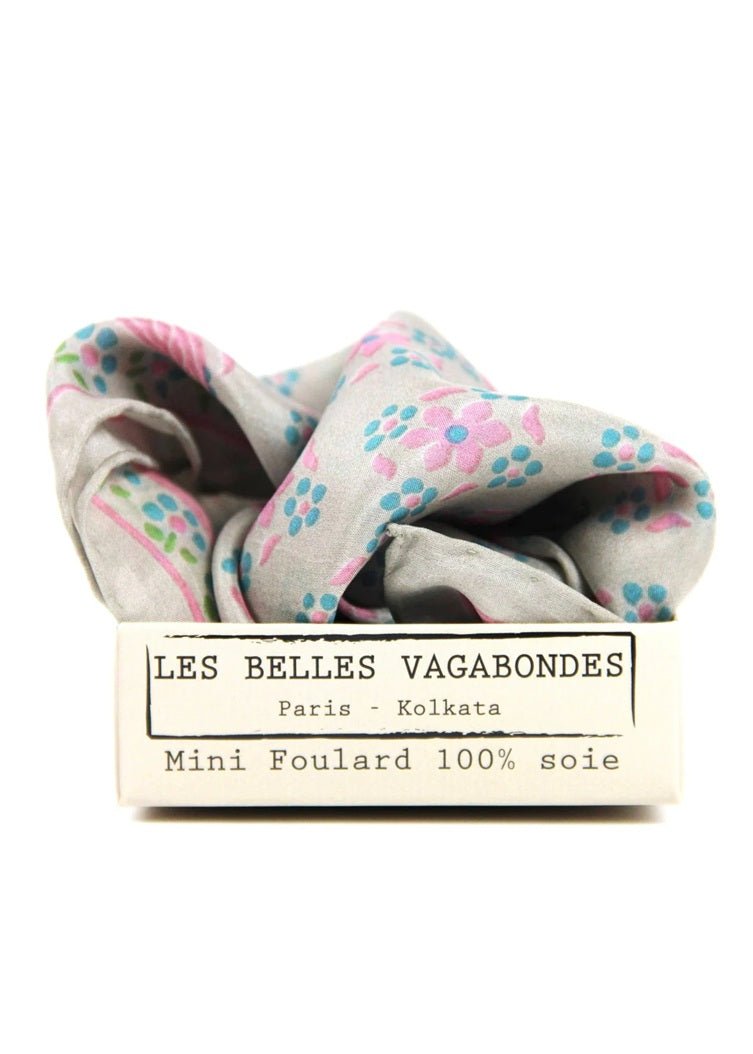 Mini Natasha Silk Scarf in Rose from LES BELLES VAGABONDES at Edito boutique