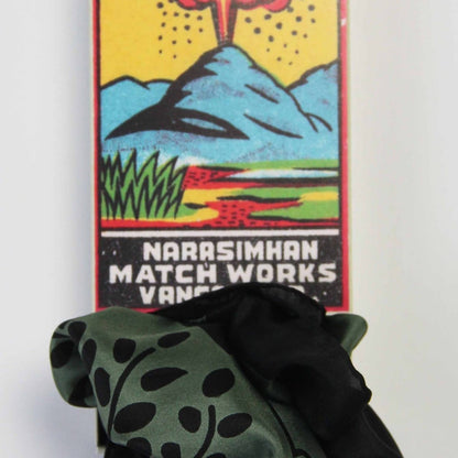 Mini Peace And Love Silk Scarf in Khaki from LES BELLES VAGABONDES at Edito boutique