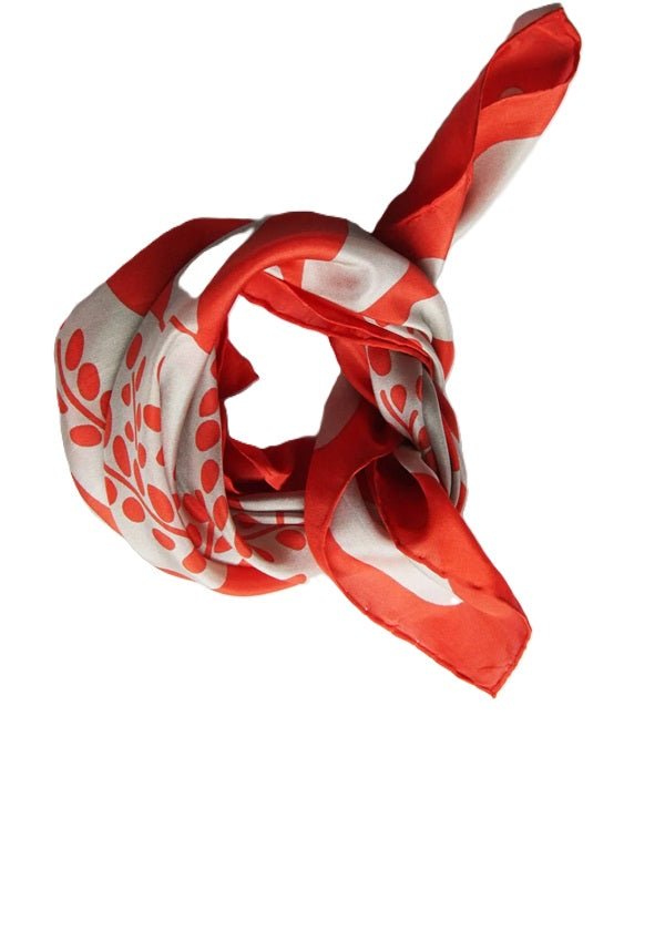 Mini Peace and Love Silk Scarf in Orange from LES BELLES VAGABONDES at Edito boutique