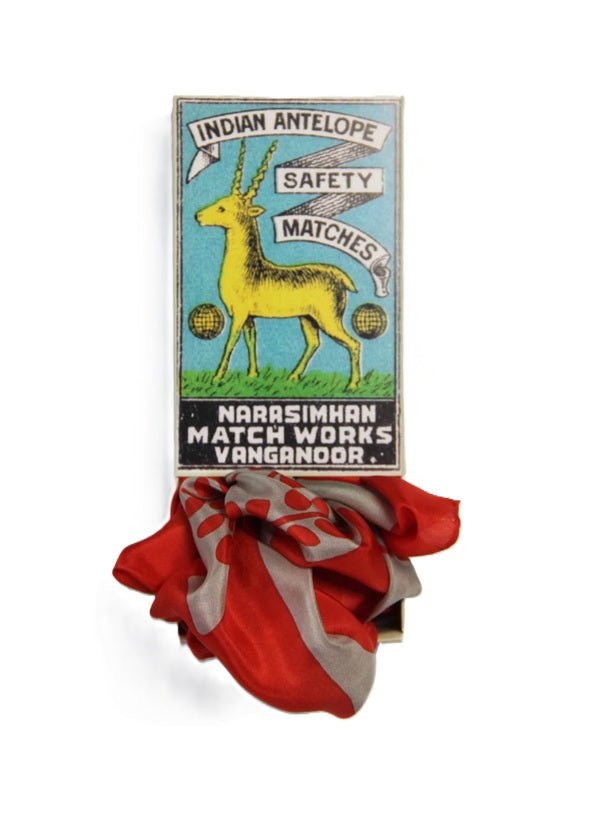 Mini Peace and Love Silk Scarf in Orange from LES BELLES VAGABONDES at Edito boutique